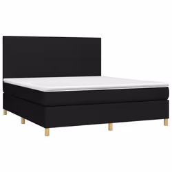 vidaXL Giroletto a Molle con Materasso Nero 180x200 cm in Tessuto - Vista aggiuntiva 3