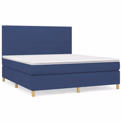 vidaXL Giroletto a Molle con Materasso Blu 180x200 cm in Tessuto - Vista aggiuntiva 2