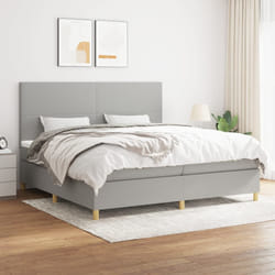 vidaXL Giroletto a Molle con Materasso Grigio Chiaro 200x200cm Tessuto