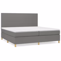 vidaXL Giroletto a Molle con Materasso Grigio Scuro 200x200 cm Tessuto - Vista aggiuntiva 2