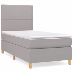 Giroletto a Molle con Materasso Grigio Chiaro100x200 cm Tessutocod mxl 123666 - Vista aggiuntiva 2