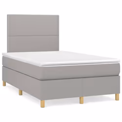 vidaXL Giroletto a Molle con Materasso Grigio Chiaro 120x200cm Tessuto - Vista aggiuntiva 2