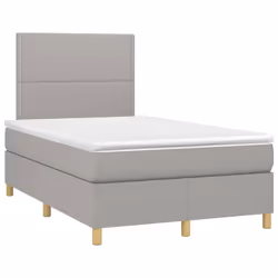 vidaXL Giroletto a Molle con Materasso Grigio Chiaro 120x200cm Tessuto - Vista aggiuntiva 3