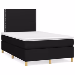 vidaXL Giroletto a Molle con Materasso Nero 120x200 cm in Tessuto - Vista aggiuntiva 2