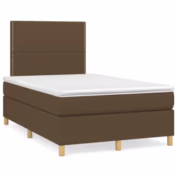 vidaXL Giroletto a Molle con Materasso Marrone Scuro 120x200cm Tessuto - Vista aggiuntiva 2