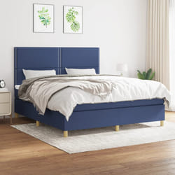 vidaXL Giroletto a Molle con Materasso Blu 180x200 cm in Tessuto