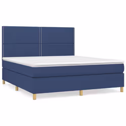 vidaXL Giroletto a Molle con Materasso Blu 180x200 cm in Tessuto - Vista aggiuntiva 2