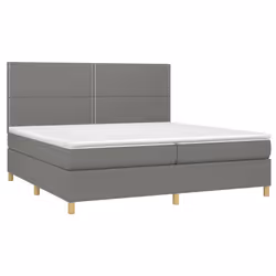 vidaXL Giroletto a Molle con Materasso Grigio Scuro 200x200 cm Tessuto - Vista aggiuntiva 3