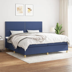 vidaXL Giroletto a Molle con Materasso Blu 200x200 cm in Tessuto