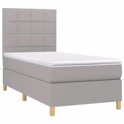 Giroletto a Molle con Materasso Grigio Chiaro 90x190 cm Tessutocod mxl 99744 - Vista aggiuntiva 3
