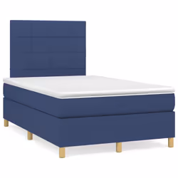 vidaXL Giroletto a Molle con Materasso Blu 120x200 cm in Tessuto - Vista aggiuntiva 2