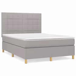 Giroletto a Molle con Materasso Grigio Chiaro 140x190cm Tessutocod mxl 123682 - Vista aggiuntiva 2