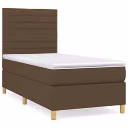 vidaXL Giroletto a Molle con Materasso Marrone Scuro 80x200 cm Tessuto - Vista aggiuntiva 2
