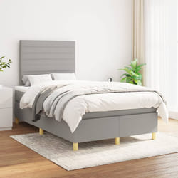 vidaXL Giroletto a Molle con Materasso Grigio Chiaro 120x200cm Tessuto