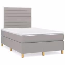 vidaXL Giroletto a Molle con Materasso Grigio Chiaro 120x200cm Tessuto - Vista aggiuntiva 2
