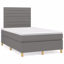 vidaXL Giroletto a Molle con Materasso Grigio Scuro 120x200 cm Tessuto - Vista aggiuntiva 2