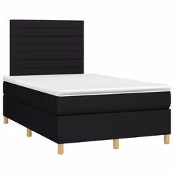 vidaXL Giroletto a Molle con Materasso Nero 120x200 cm in Tessuto - Vista aggiuntiva 3