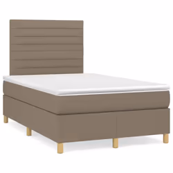 vidaXL Giroletto a Molle con Materasso Tortora 120x200 cm in Tessuto - Vista aggiuntiva 2
