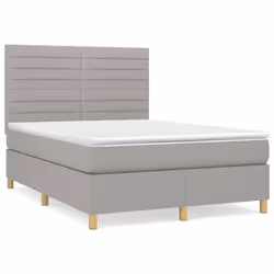 Giroletto a Molle con Materasso Grigio Chiaro 140x190cm Tessutocod mxl 99758 - Vista aggiuntiva 2