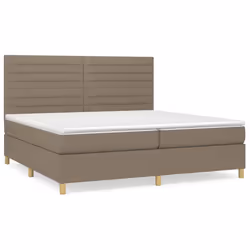 vidaXL Giroletto a Molle con Materasso Tortora 200x200 cm in Tessuto - Vista aggiuntiva 2