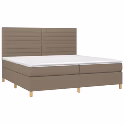 vidaXL Giroletto a Molle con Materasso Tortora 200x200 cm in Tessuto - Vista aggiuntiva 3