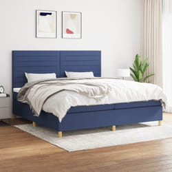 vidaXL Giroletto a Molle con Materasso Blu 200x200 cm in Tessuto