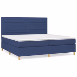 vidaXL Giroletto a Molle con Materasso Blu 200x200 cm in Tessuto - Vista aggiuntiva 2