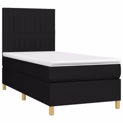 vidaXL Giroletto a Molle con Materasso Nero 90x200 cm in Tessuto - Vista aggiuntiva 3