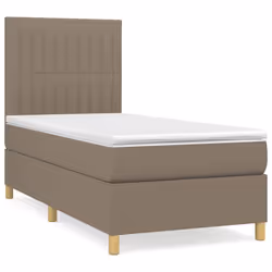 vidaXL Giroletto a Molle con Materasso Tortora 90x200 cm inTessuto - Vista aggiuntiva 2