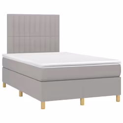 vidaXL Giroletto a Molle con Materasso Grigio Chiaro 120x200cm Tessuto - Vista aggiuntiva 3