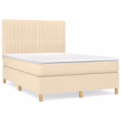 vidaXL Giroletto a Molle con Materasso Crema 140x200 cm in Tessuto - Vista aggiuntiva 2