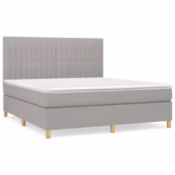 vidaXL Giroletto a Molle con Materasso Grigio Chiaro180x200 cm Tessuto - Vista aggiuntiva 2