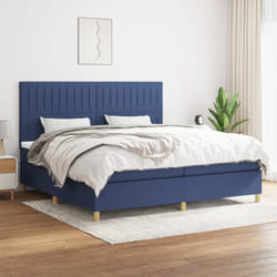 vidaXL Giroletto a Molle con Materasso Blu 200x200 cm in Tessuto