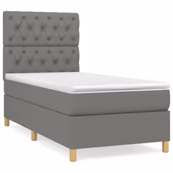 vidaXL Giroletto a Molle con Materasso Grigio Scuro 80x200 cm Tessuto - Vista aggiuntiva 2