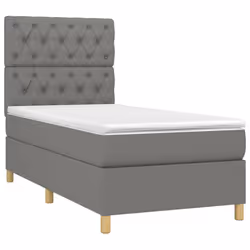vidaXL Giroletto a Molle con Materasso Grigio Scuro 80x200 cm Tessuto - Vista aggiuntiva 3