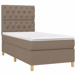 vidaXL Giroletto a Molle con Materasso Tortora 80x200 cm inTessuto - Vista aggiuntiva 3