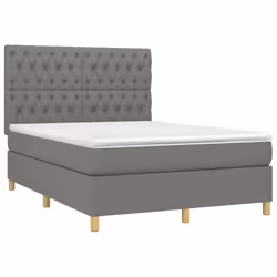 Giroletto a Molle con Materasso Grigio Scuro 140x190 cm Tessutocod mxl 99783 - Vista aggiuntiva 3