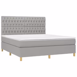 vidaXL Giroletto a Molle con Materasso Grigio Chiaro180x200 cm Tessuto - Vista aggiuntiva 3
