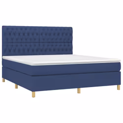 vidaXL Giroletto a Molle con Materasso Blu 180x200 cm in Tessuto - Vista aggiuntiva 3
