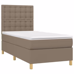 vidaXL Giroletto a Molle con Materasso Tortora 90x200 cm inTessuto - Vista aggiuntiva 3