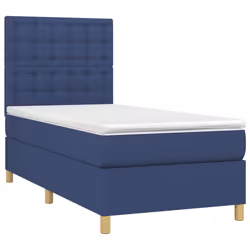 vidaXL Giroletto a Molle con Materasso Blu 90x200 cm inTessuto - Vista aggiuntiva 3