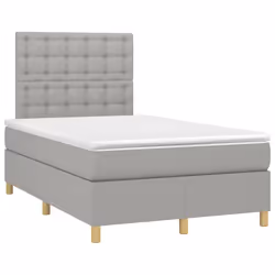 vidaXL Giroletto a Molle con Materasso Grigio Chiaro 120x200cm Tessuto - Vista aggiuntiva 3