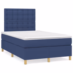 vidaXL Giroletto a Molle con Materasso Blu 120x200 cm in Tessuto - Vista aggiuntiva 2