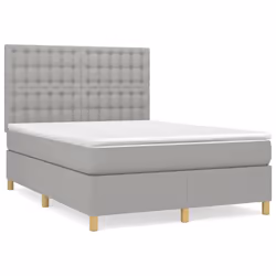 Giroletto a Molle con Materasso Grigio Chiaro 140x200cm Tessutocod mxl 99774 - Vista aggiuntiva 2
