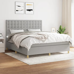 vidaXL Giroletto a Molle con Materasso Grigio Chiaro180x200 cm Tessuto