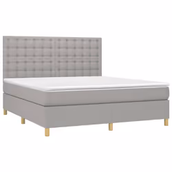 vidaXL Giroletto a Molle con Materasso Grigio Chiaro180x200 cm Tessuto - Vista aggiuntiva 3