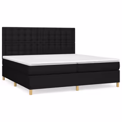 vidaXL Giroletto a Molle con Materasso Nero 200x200 cm in Tessuto - Vista aggiuntiva 2