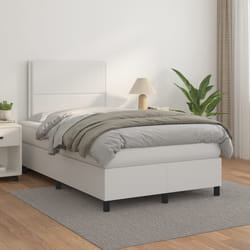 vidaXL Giroletto a Molle con Materasso Bianco 120x200 cm in Similpelle