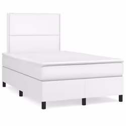 vidaXL Giroletto a Molle con Materasso Bianco 120x200 cm in Similpelle - Vista aggiuntiva 2