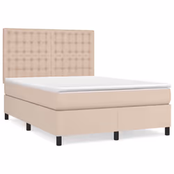 vidaXL Giroletto a Molle con Materasso Cappuccino 140x200cm Similpelle - Vista aggiuntiva 2